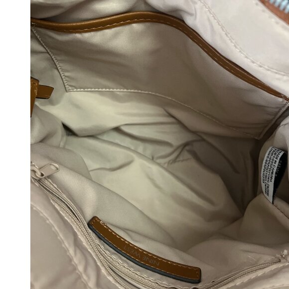 Nine West Brown Logo Satchel Tote Bag with Crossbody Strap - Picture 7 of 9